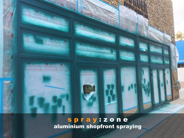 aluminium shopfront spraying 2